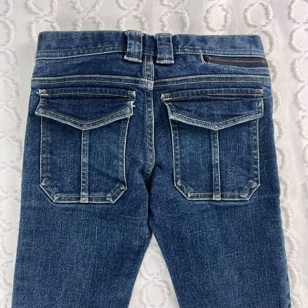 EV by Et Vous Women's Distressed Jeans Snap Bottom Medium Wash - Picture 4 of 7
